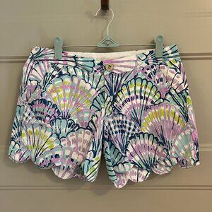 Lilly Pulitzer Buttercup shorts size 2 Lavender seashell print